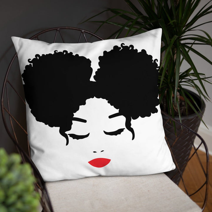 Sitting Pretty Afro Puffs Throw Pillow-White - Beguiling Phenix Boutique