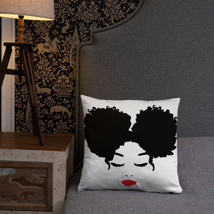 Sitting Pretty Afro Puffs Throw Pillow-White - Beguiling Phenix Boutique