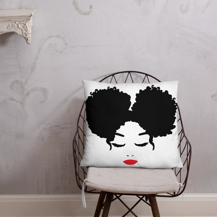 Sitting Pretty Afro Puffs Throw Pillow-White - Beguiling Phenix Boutique