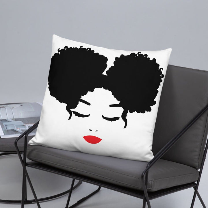 Sitting Pretty Afro Puffs Throw Pillow-White - Beguiling Phenix Boutique