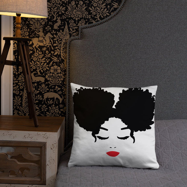 Sitting Pretty Afro Puffs Throw Pillow-White - Beguiling Phenix Boutique