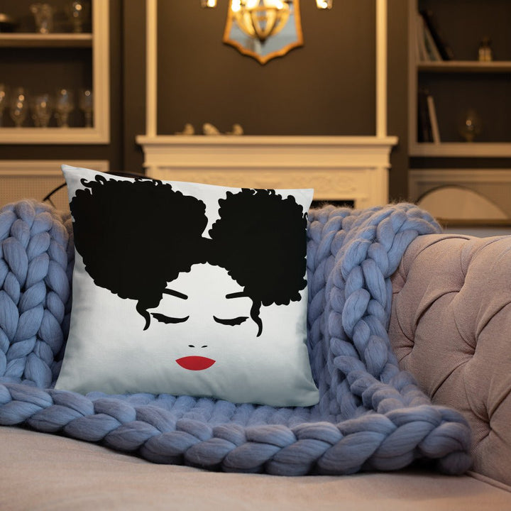 Sitting Pretty Afro Puffs Throw Pillow-White - Beguiling Phenix Boutique