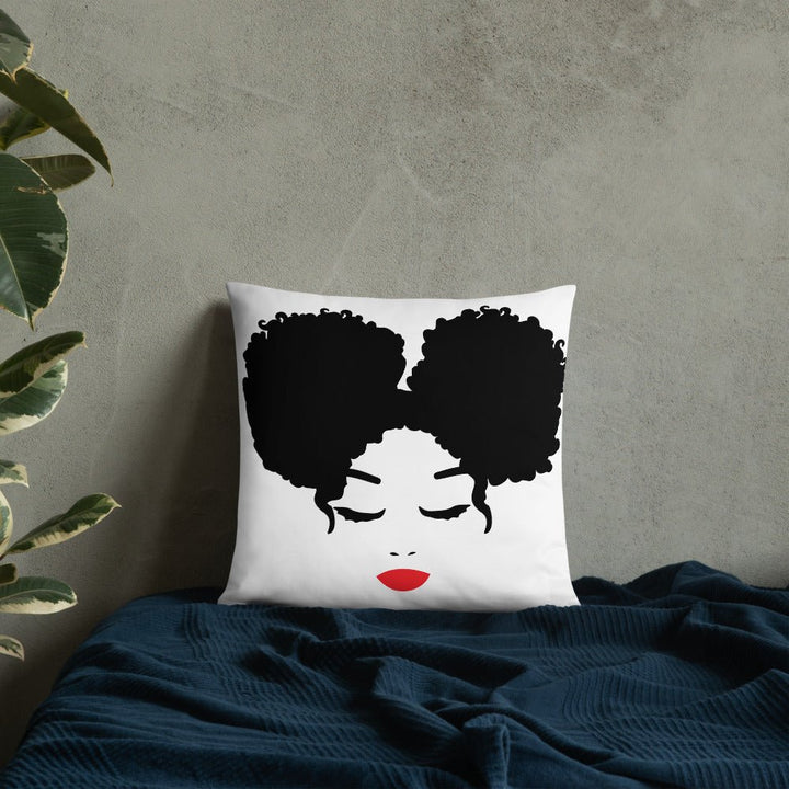 Sitting Pretty Afro Puffs Throw Pillow-White - Beguiling Phenix Boutique