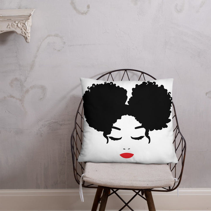 Sitting Pretty Afro Puffs Throw Pillow-White - Beguiling Phenix Boutique