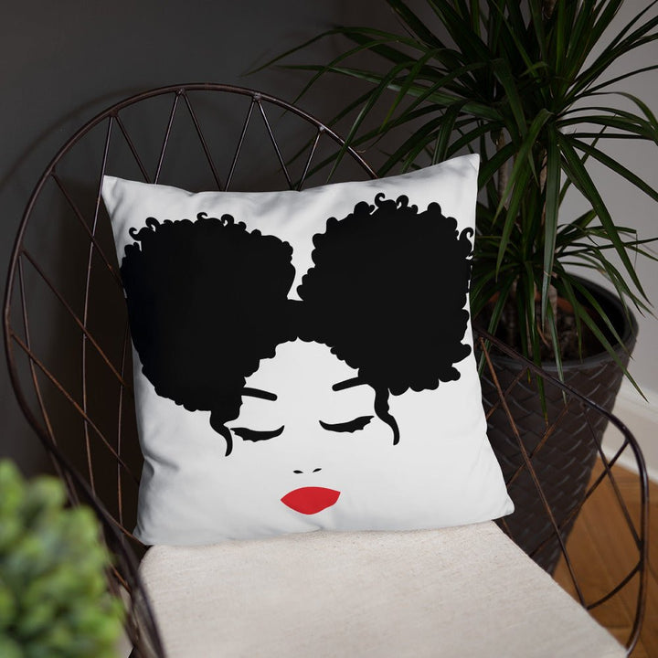 Sitting Pretty Afro Puffs Throw Pillow-White - Beguiling Phenix Boutique