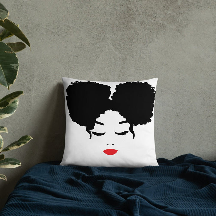 Sitting Pretty Afro Puffs Throw Pillow-White - Beguiling Phenix Boutique