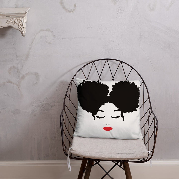Sitting Pretty Afro Puffs Throw Pillow-White - Beguiling Phenix Boutique