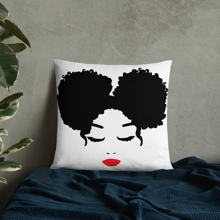 Sitting Pretty Afro Puffs Throw Pillow-White - Beguiling Phenix Boutique