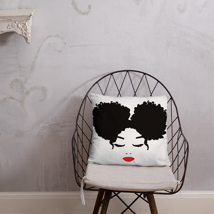 Sitting Pretty Afro Puffs Throw Pillow-White - Beguiling Phenix Boutique