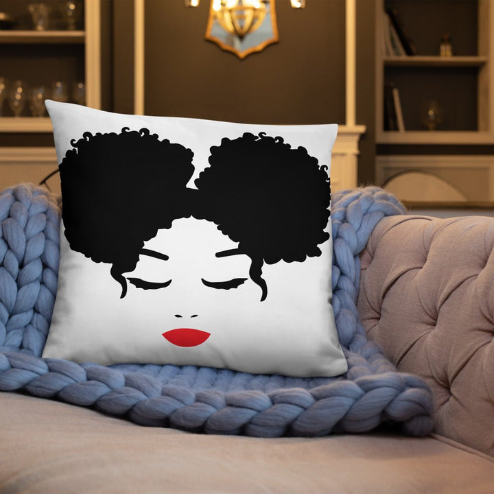 Sitting Pretty Afro Puffs Throw Pillow-White - Beguiling Phenix Boutique