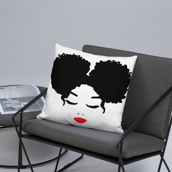 Sitting Pretty Afro Puffs Throw Pillow-White - Beguiling Phenix Boutique