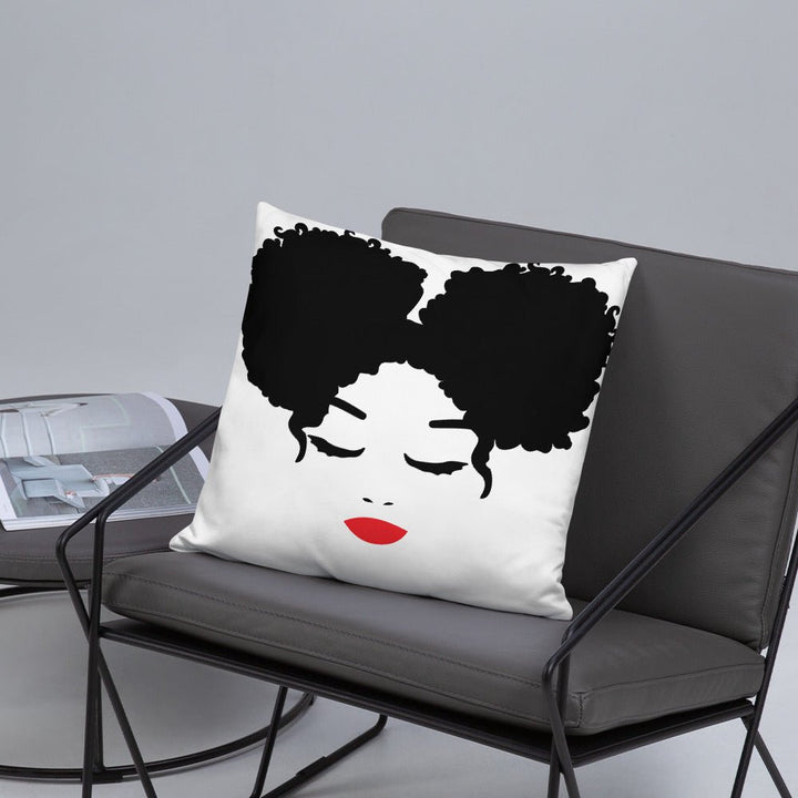 Sitting Pretty Afro Puffs Throw Pillow-White - Beguiling Phenix Boutique