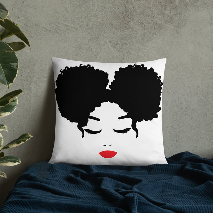 Sitting Pretty Afro Puffs Throw Pillow-White - Beguiling Phenix Boutique