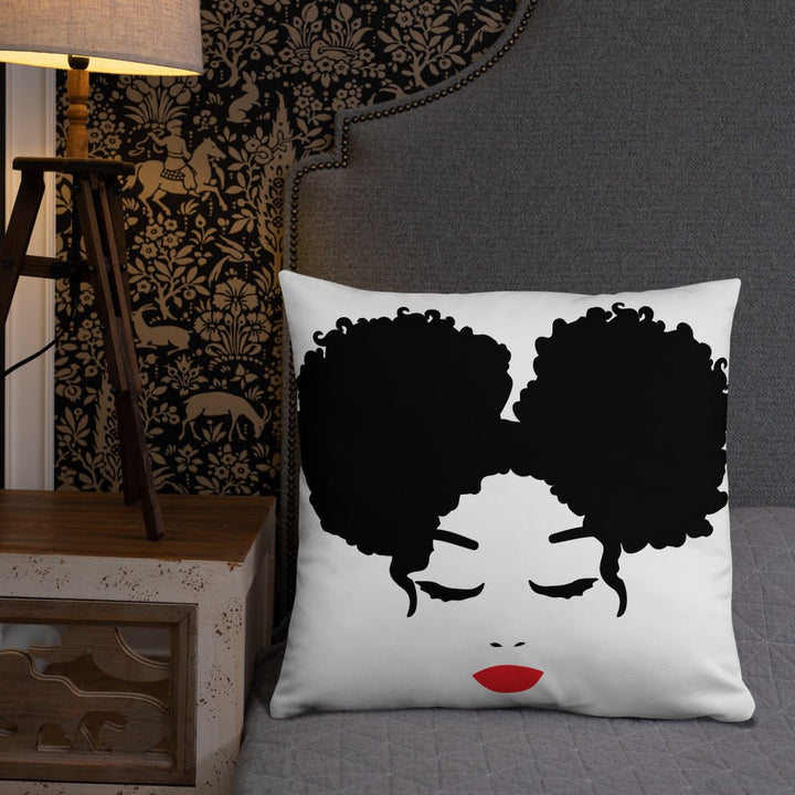 Sitting Pretty Afro Puffs Throw Pillow-White - Beguiling Phenix Boutique