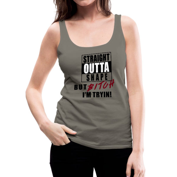 Straight Outta Shape Women’s Premium Tank Top - Beguiling Phenix Boutique