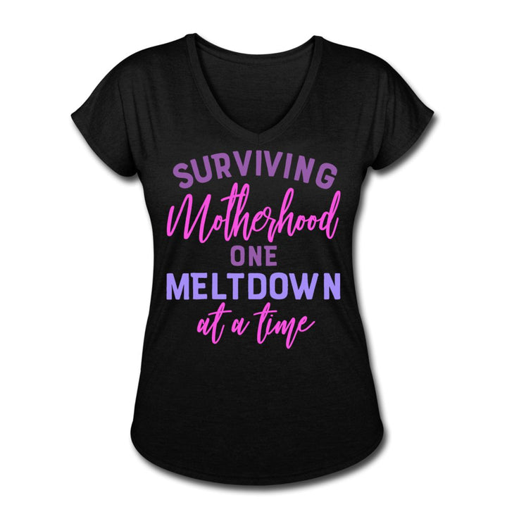 Surviving Motherhood One Meltdown At A Time Women's V-Neck Shirt - Beguiling Phenix Boutique