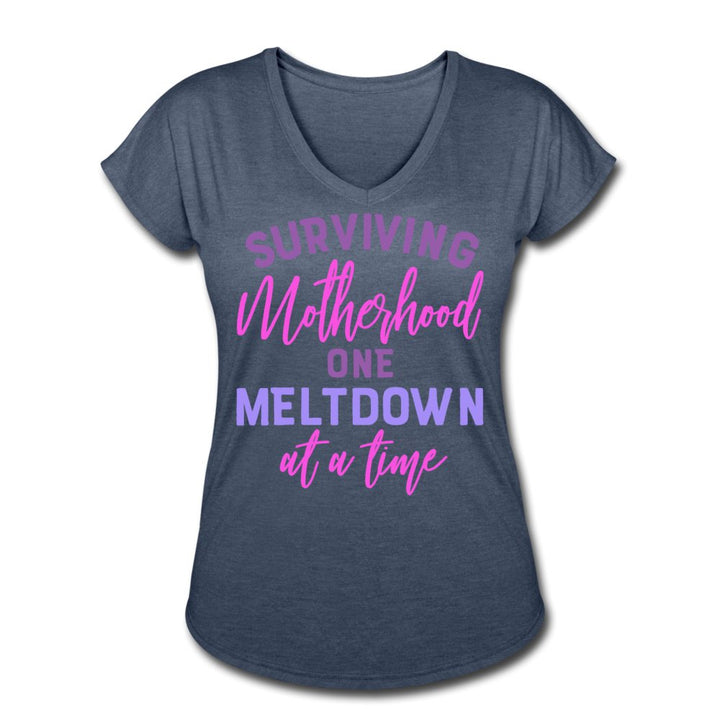 Surviving Motherhood One Meltdown At A Time Women's V-Neck Shirt - Beguiling Phenix Boutique