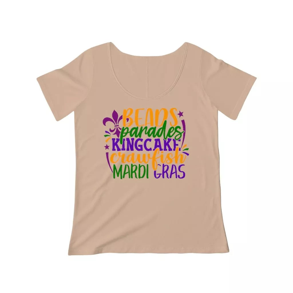 Women's Scoop Neck T-shirt (Beads, Parades) - Beguiling Phenix Boutique