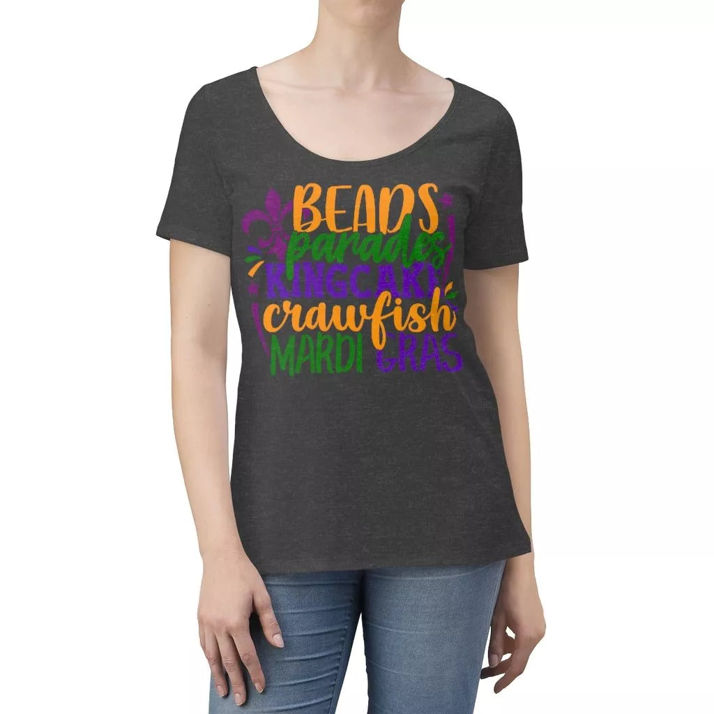 Women's Scoop Neck T-shirt (Beads, Parades) - Beguiling Phenix Boutique
