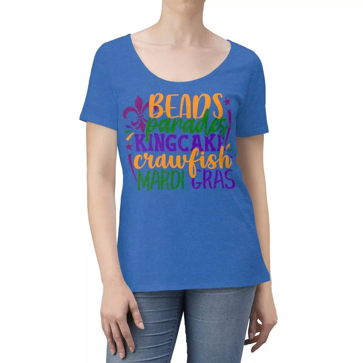 Women's Scoop Neck T-shirt (Beads, Parades) - Beguiling Phenix Boutique