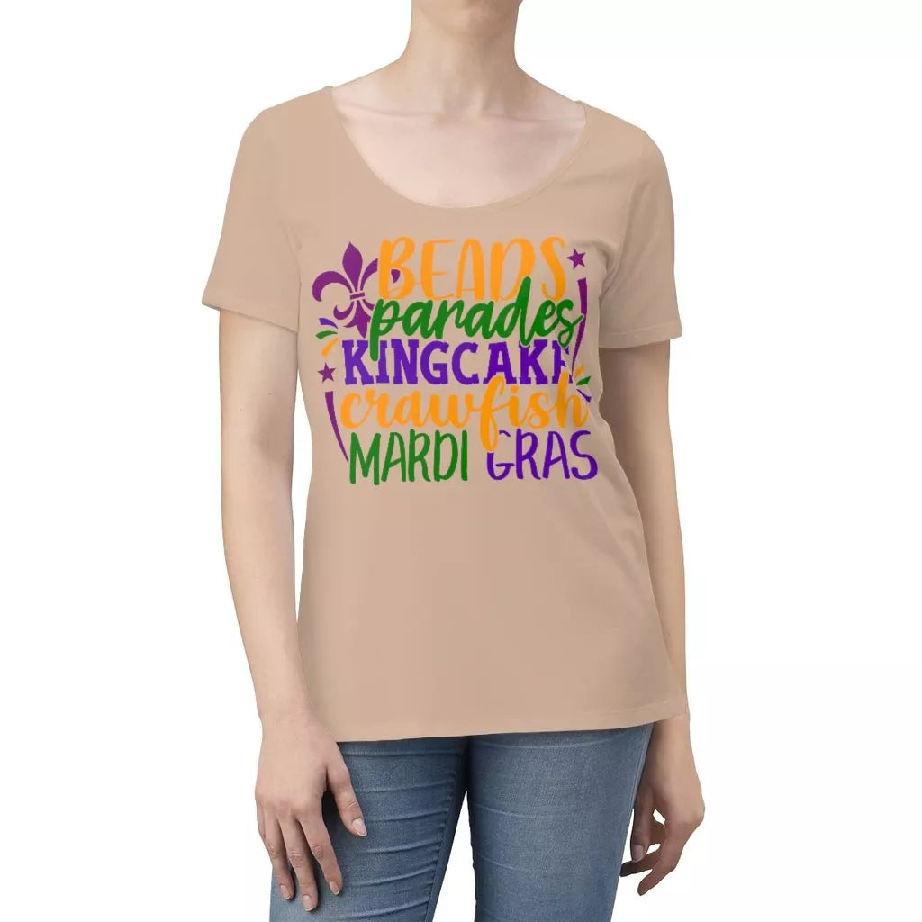 Women's Scoop Neck T-shirt (Beads, Parades) - Beguiling Phenix Boutique
