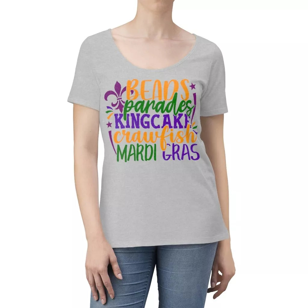 Women's Scoop Neck T-shirt (Beads, Parades) - Beguiling Phenix Boutique