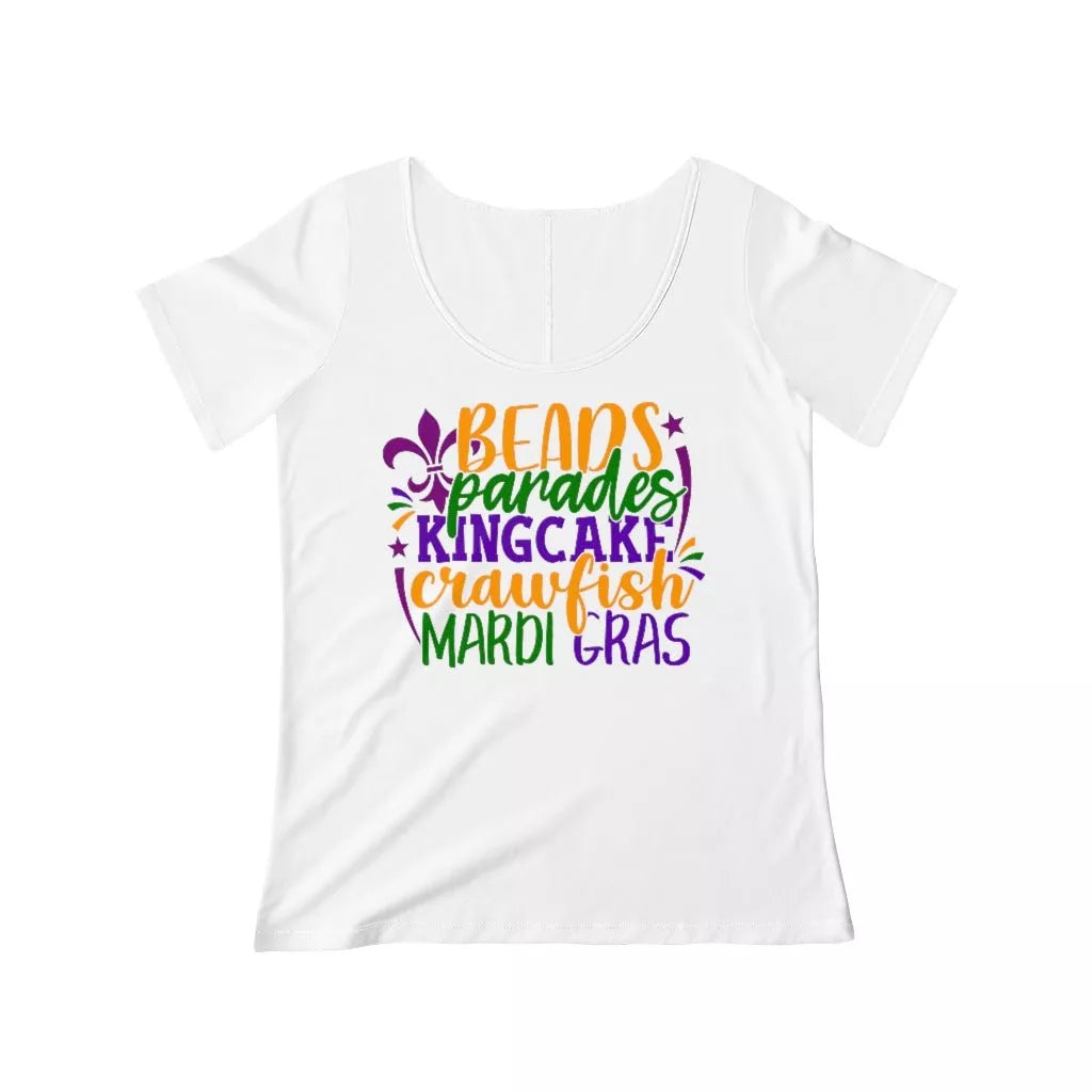Women's Scoop Neck T-shirt (Beads, Parades) - Beguiling Phenix Boutique