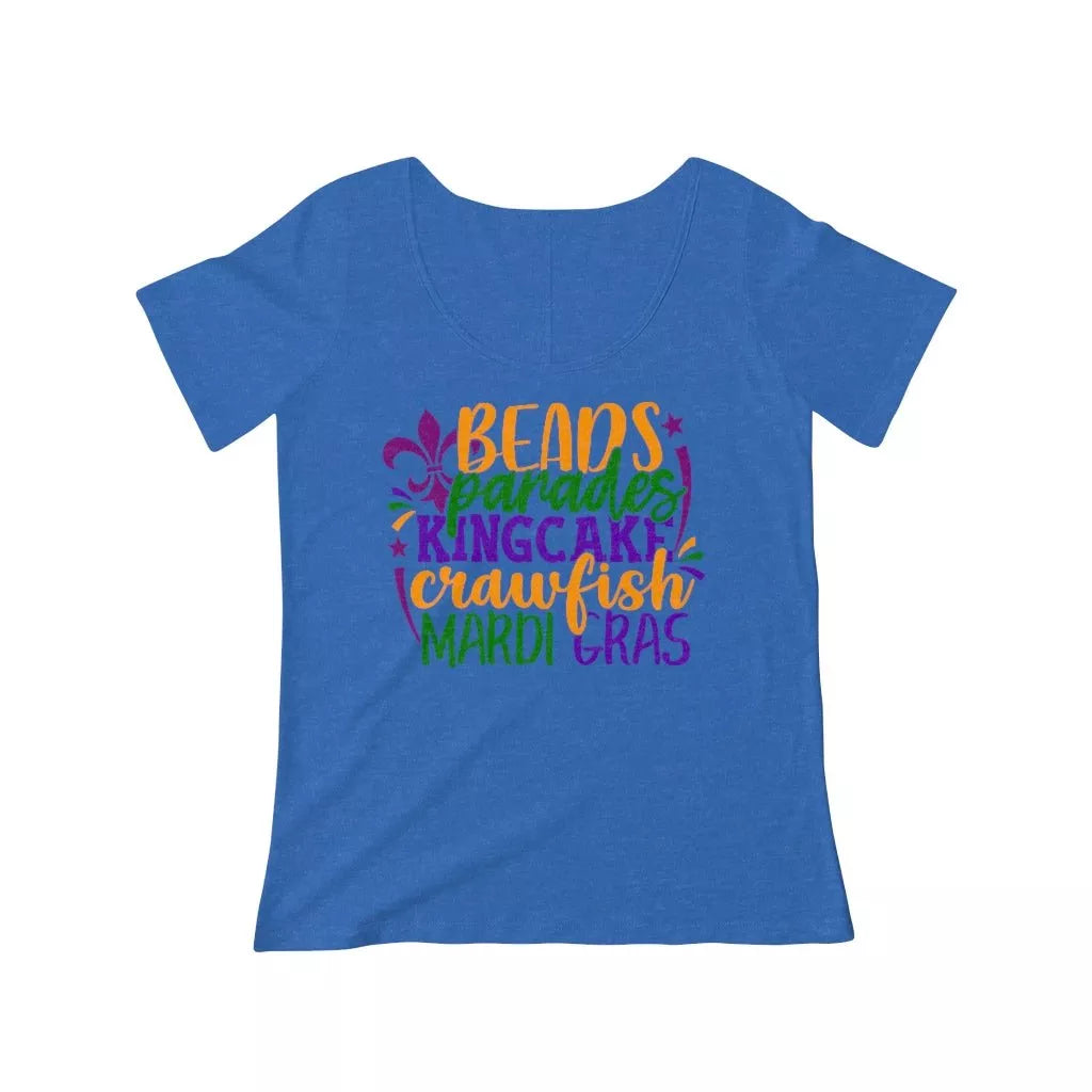 Women's Scoop Neck T-shirt (Beads, Parades) - Beguiling Phenix Boutique