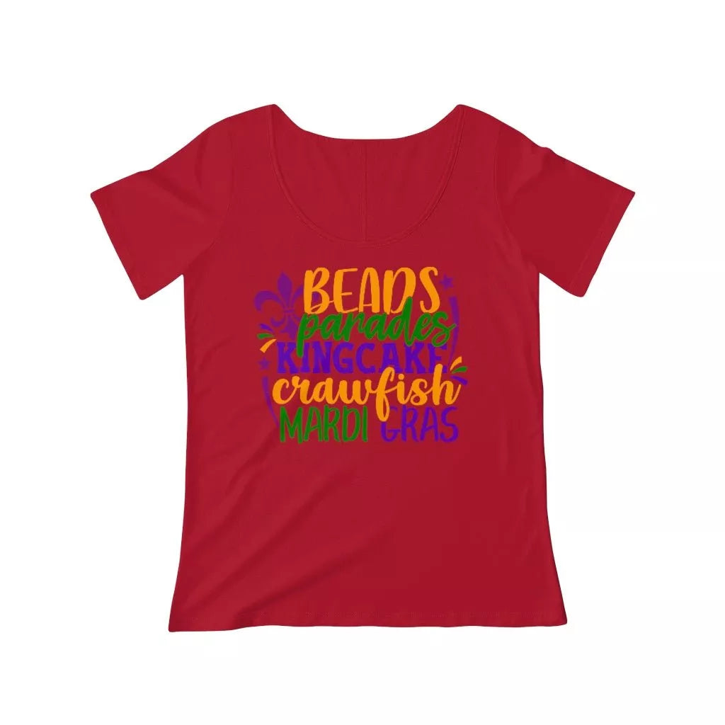 Women's Scoop Neck T-shirt (Beads, Parades) - Beguiling Phenix Boutique