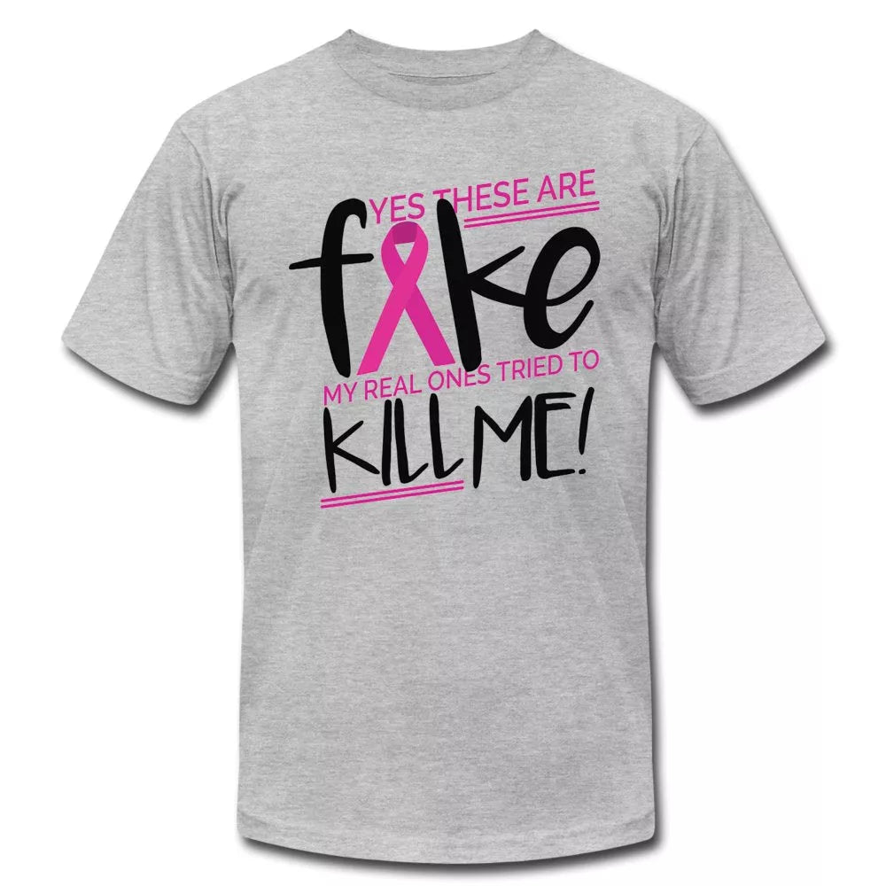 Yes These Are Fake Breast Cancer Awareness Shirt - Beguiling Phenix Boutique
