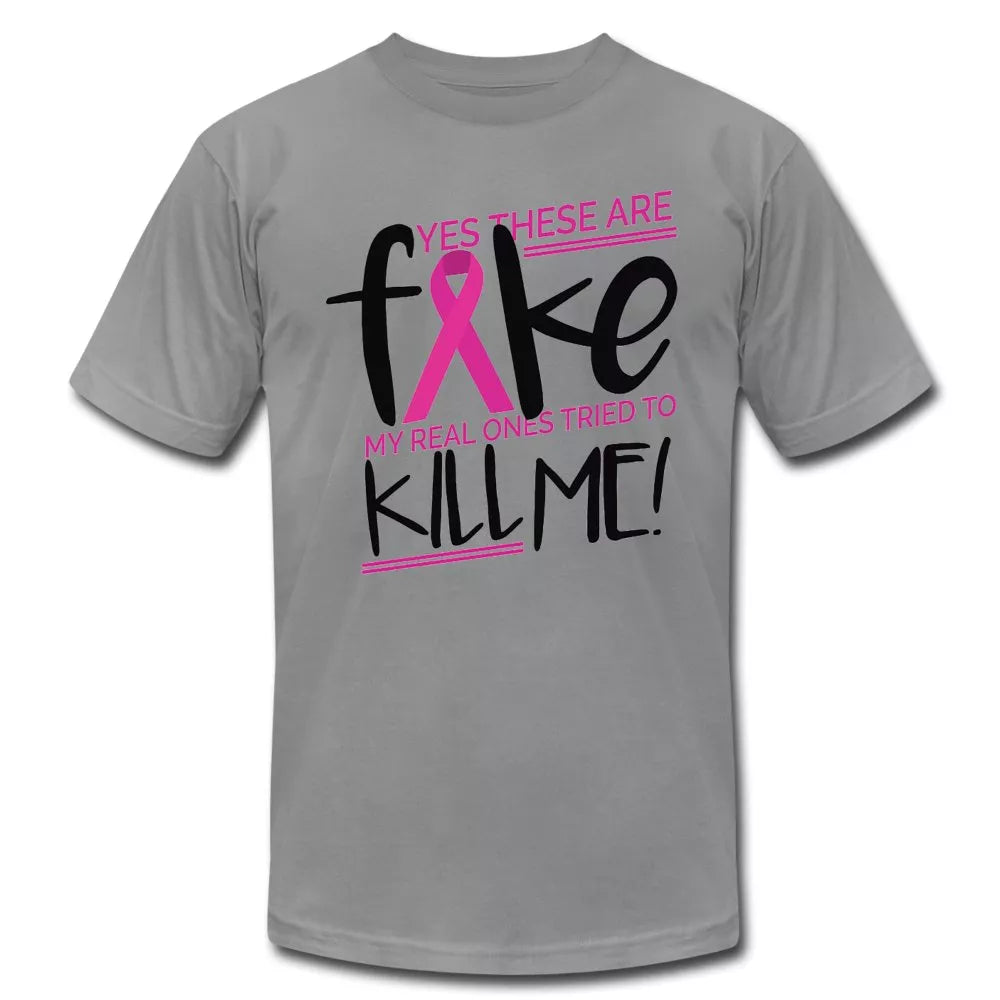 Yes These Are Fake Breast Cancer Awareness Shirt - Beguiling Phenix Boutique